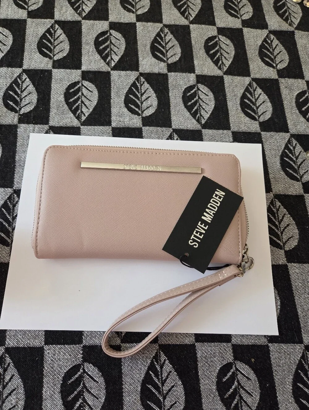 Beige Steve Madden Wristlet Wallet - Modern Style